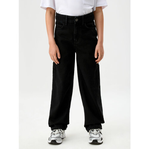 фото Джинсы sela, размер 134, черный