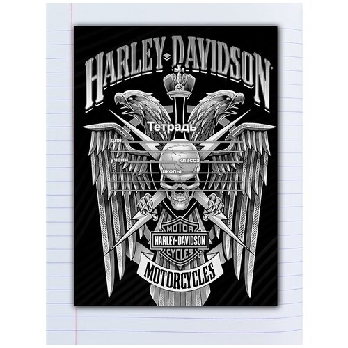 фото Набор тетрадей 5 штук, 12 листов в линейку с рисунком harley davidson motorcycles drabs