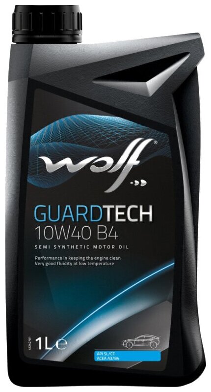 Полусинтетическое моторное масло Wolf Guardtech 10W40 B4, 1 л