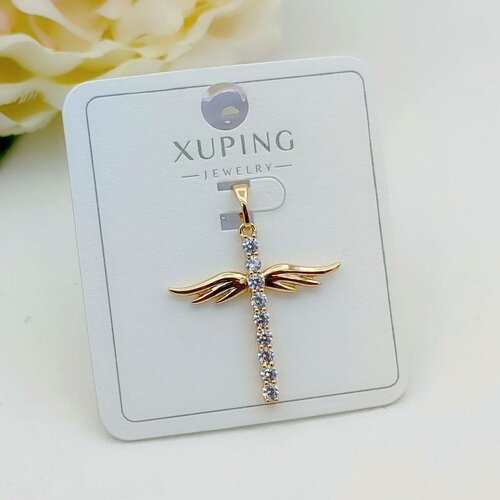 Бижутерия под золото Xuping Jewelry, подвеска с фианитами, женский кулон, медицинский сплав (медсплав), красивый крест