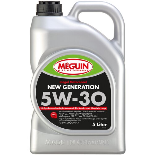 фото Синтетическое моторное масло meguin new generation 5w-30 5 л