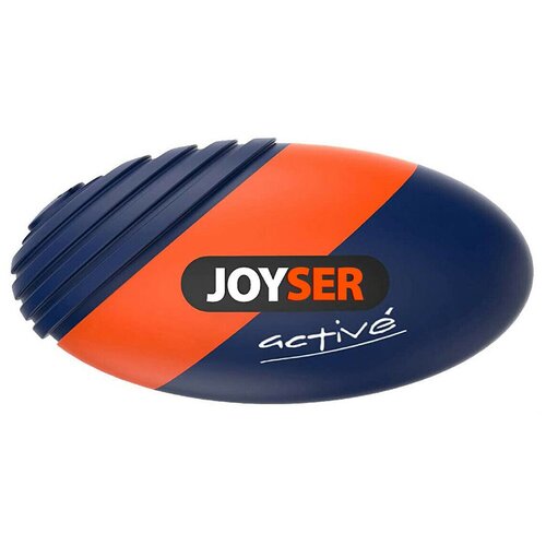 Игрушка JOYSER Active для собак Резиновый мяч регби с пищалкой M синий, 15 см joyser игрушка для собак средних и крупных пород резиновый мяч регби с пищалкой m 15 см синий