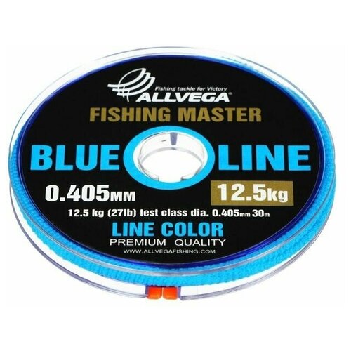 фото Леска монофильная allvega fishing master, диаметр 0.405 мм, тест 12.5 кг, 30 м, голубая