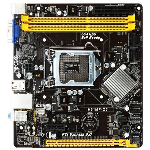 Socket 1155 Biostar IH61MF-Q5 (iH61, 2xDDR3, 4xSATA, VGA, LAN-G, mATX)