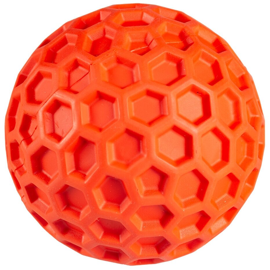 Игрушка для собак резиновая DUVO+ "Шестигранный мячик", оранжевая, 5.5х5.5х5.5см (Бельгия) - фотография № 1