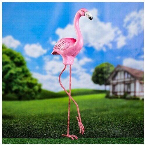 хорошие сувениры садовая фигура фламинго сидячий 19х30см Садовая фигура Фламинго 92x32x13см