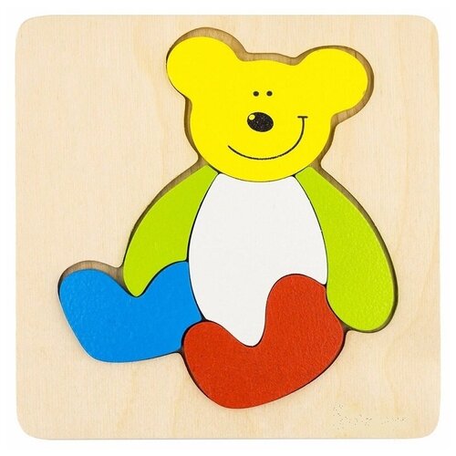 Пазл вкладыш для малышей Медведь разноцветный Детская Логика