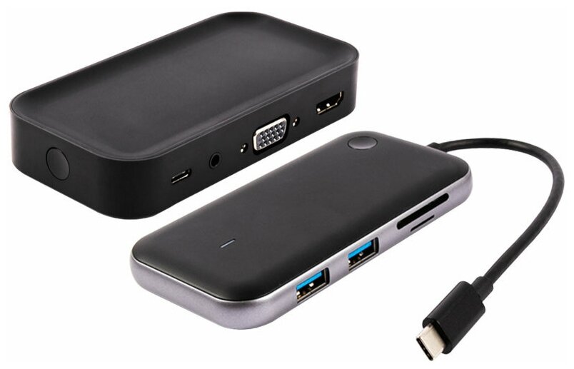Разветвитель USB Barn&Hollis Type-C 7 in 1 с проводом для MacBook Black
