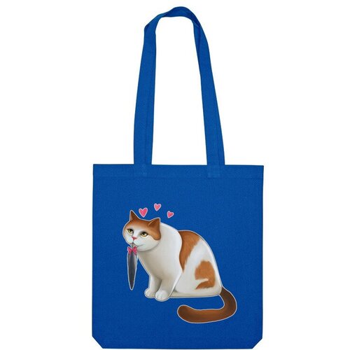 Сумка шоппер Us Basic, синий мужская футболка влюбленный кот с пером 2xl темно синий