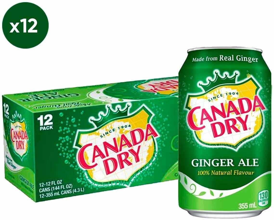 Газированный напиток Canada Dry Ginger Ale - имбирный эль (США), 355 мл (12 шт) - фотография № 3