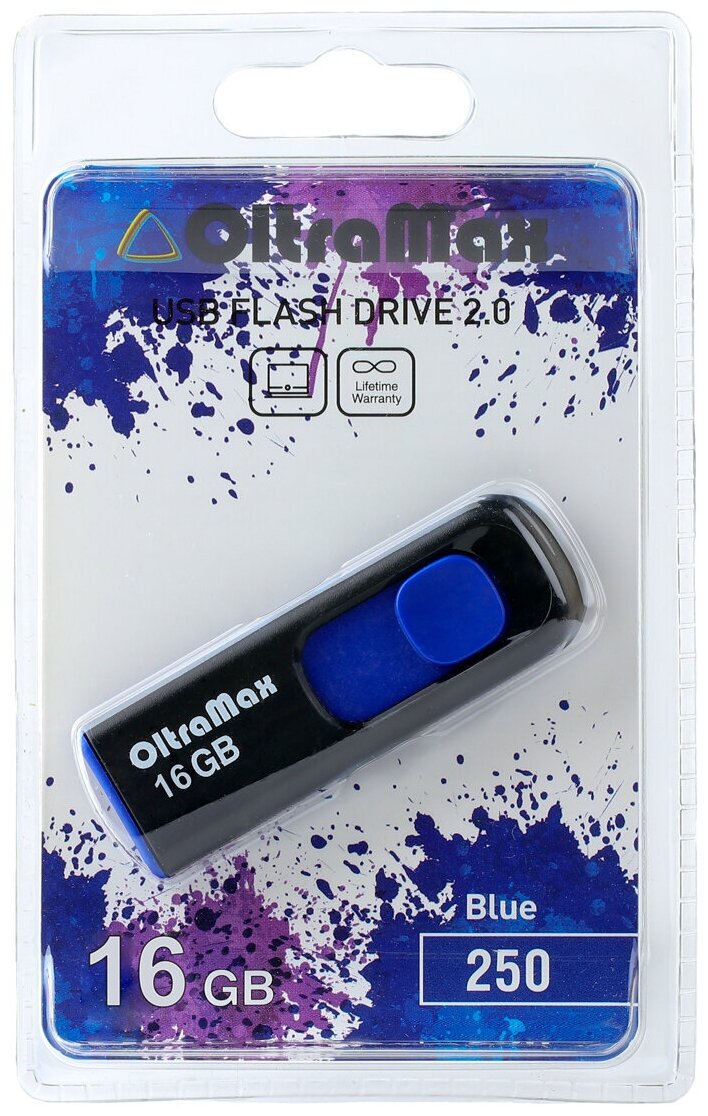 Флешка OltraMax 250 16 ГБ, blue