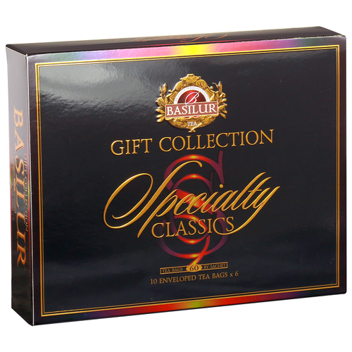 Чай Basilur Specialty classics ассорти в пакетиках подарочный набор, бергамот, натуральный, 60 пак.