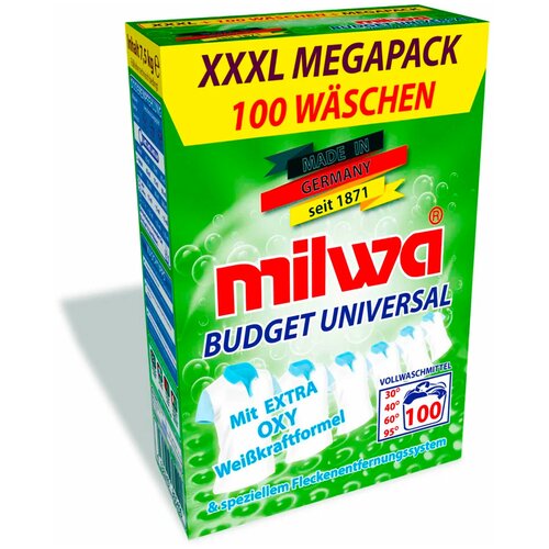 Порошок для стирки белого белья Milwa Budget OXY 7,5 кг.