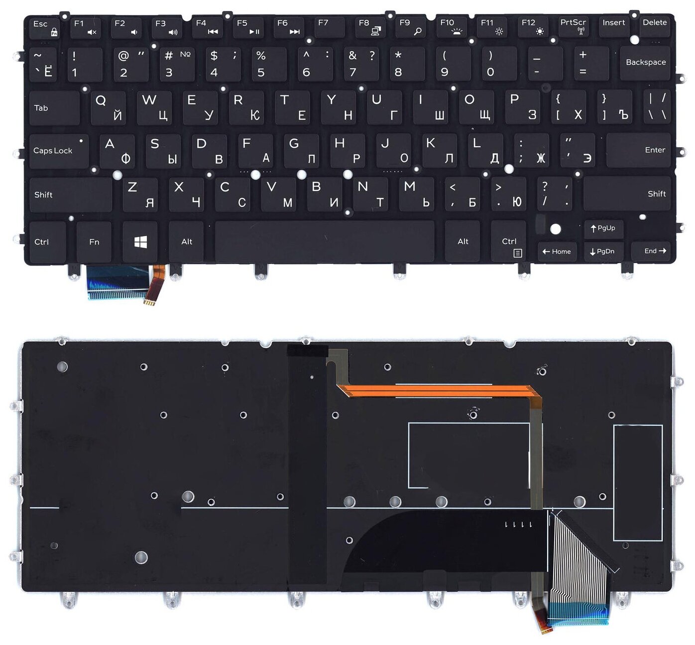 Клавиатура для ноутбука Dell XPS 13-9343 13-9360 13-9350 черная с подсветкой