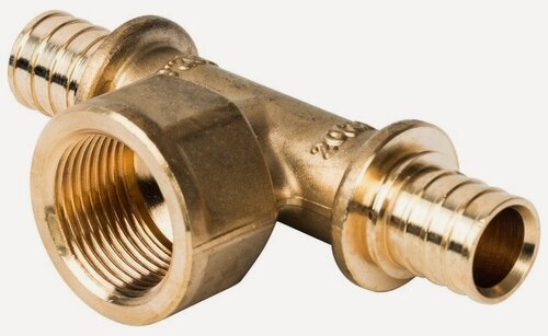 Изображение товара Тройник комбинированный с внутренней резьбой STOUT - 20 x 3/4" (для труб из сшитого полиэтилена)