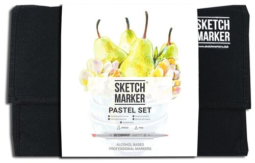 SketchMarker Набор маркеров Pastel Set, черный, 24 шт.