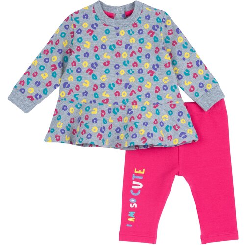 Комплект одежды  Chicco для девочек, блуза и брюки, повседневный стиль, размер 92, розовый
