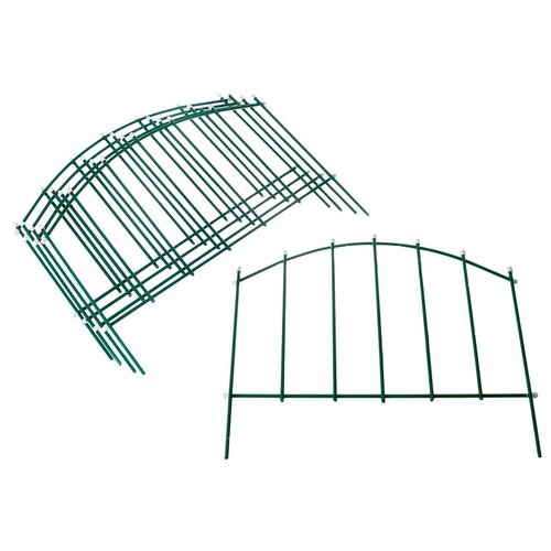 Ограждение 68 х 410 см (набор 5 секций), металл, зеленое, Вертикаль 2083034 ограждение 55 х 500 см набор 5 секций металл зеленое газонный 2083040