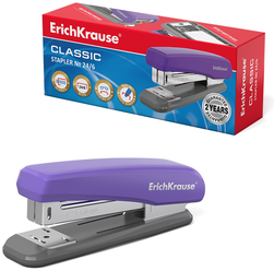 ErichKrause Степлер Classic №24/6 до 65 мм серый/фиолетовый