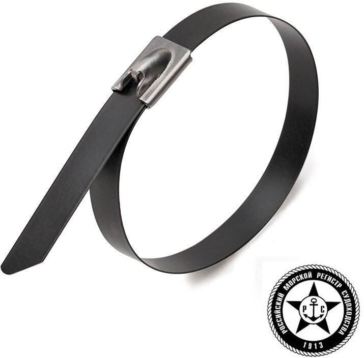 фото Стяжки стальные с полимерным покрытием СКС-П (304) 7,9*400 FORTISFLEX | код. 74945 | КВТ ( упак.4шт.)