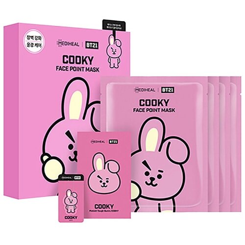 MEDIHEAL BT21 точечная тканевая маска Face Point Mask Cooky Укрепление кожного барьера и сияние, 20 мл