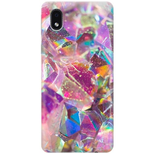 фото Re:pa накладка transparent для samsung galaxy a01 core / m01 core с принтом "розовые кристаллы"
