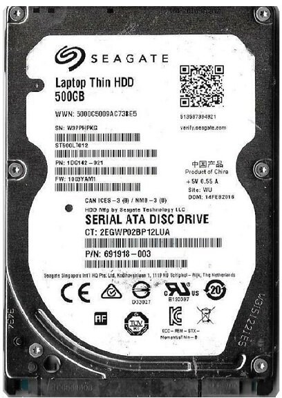 Винчестер SATA 2,5" 500ГБ Seagate Laptop Thin ST500LT012 1DG142-021