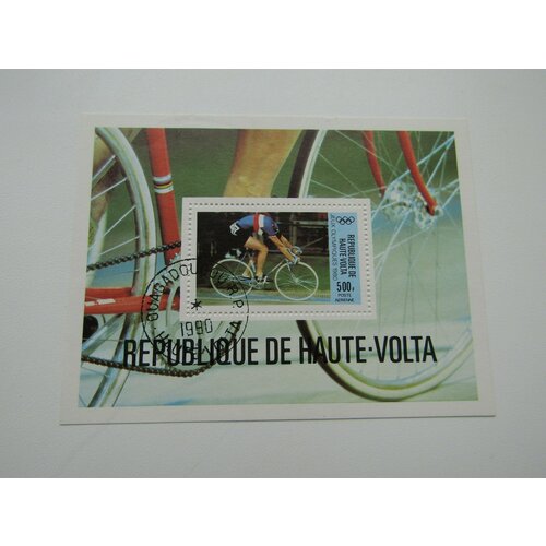 Марки. Спорт. Олимпиада. 1980. Верхняя Вольта. Блок марки спорт олимпиада 1980 либерия 6 штук