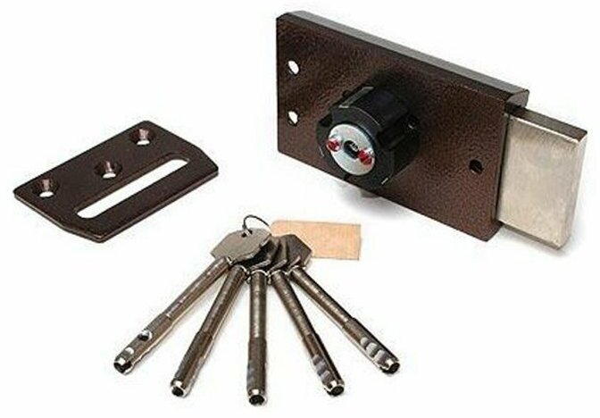 Замок накладной Поливектор Барьер 2 МК Гост 3, цвет чёрный - фото №5