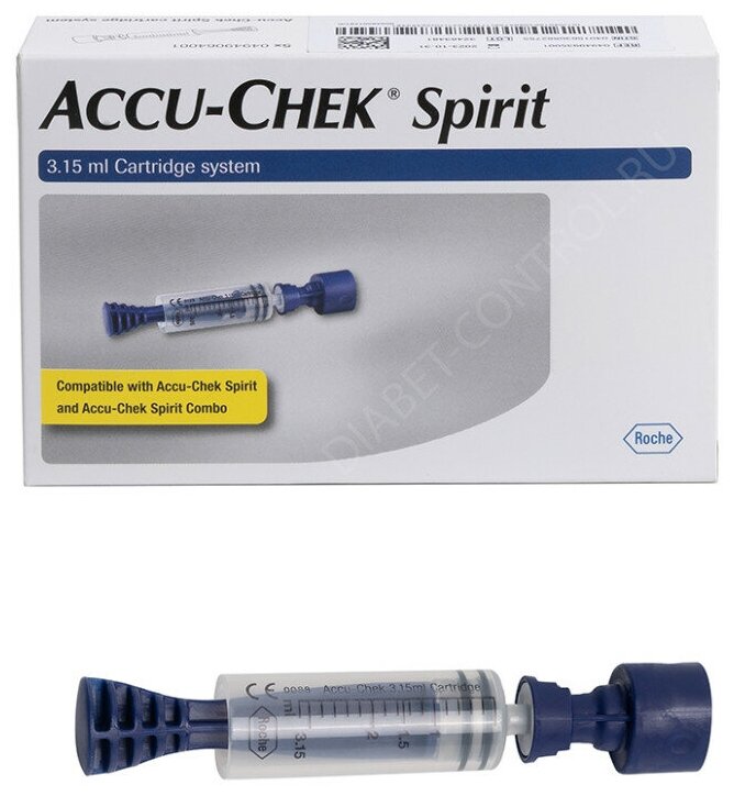 Резервуары (картриджи) для Акку-Чек Спирит (Accu-Chek Spirit) пластиковые 3.15 мл (5 штук в упаковке)