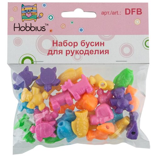 Набор бисера и бусин Hobbius Конфетти, 6*1 шт (DFB)