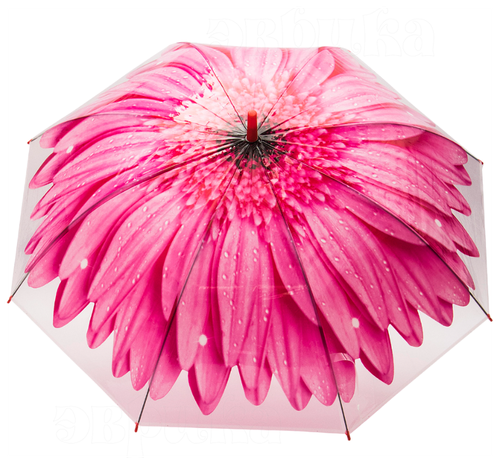 Зонт-трость ЭВРИКА подарки и удивительные вещи, полуавтомат, купол 100 см, 8 спиц, розовый