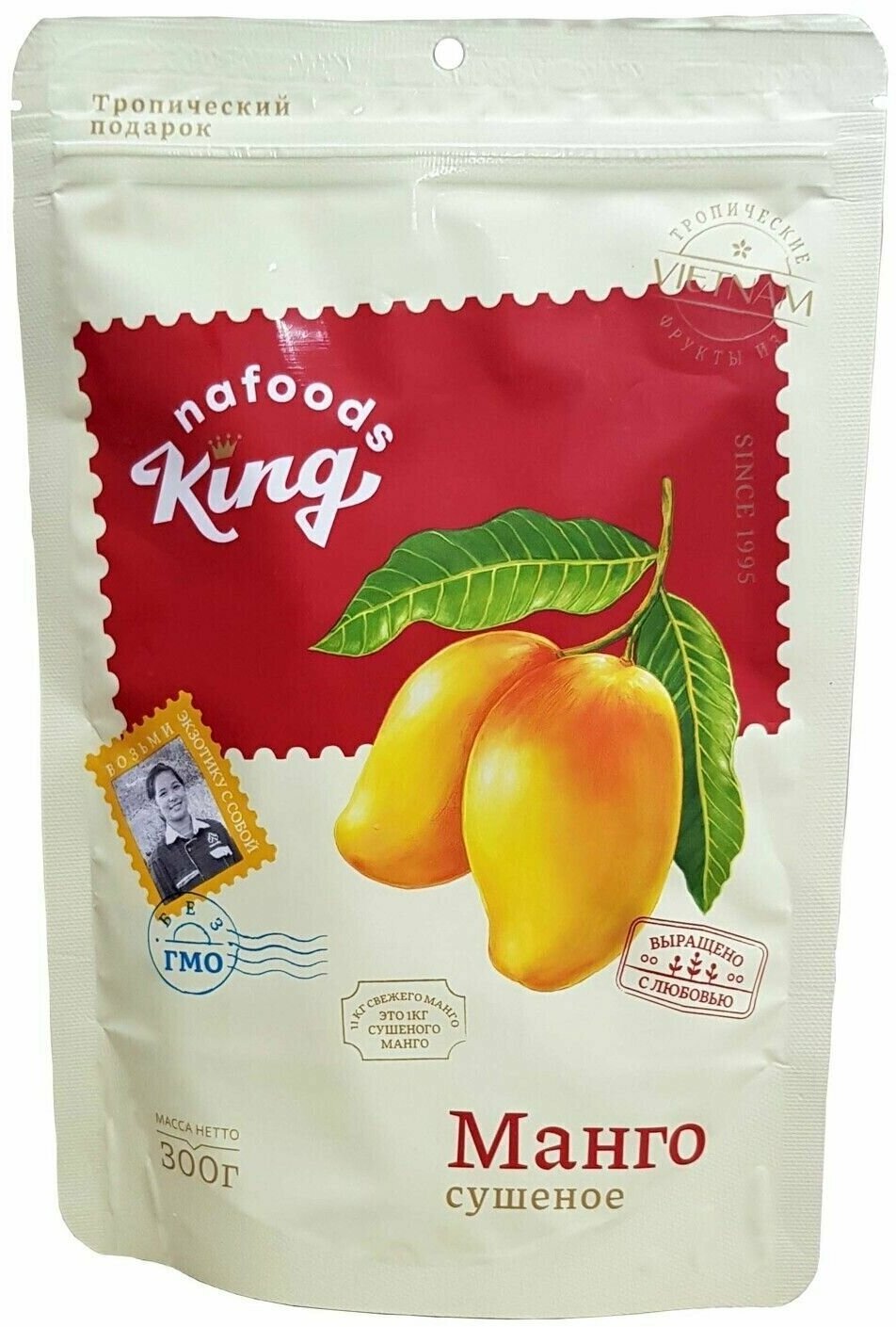 Манго сушеное натуральное без сахара King, 300гр/0,3кг, Ореховый Рай