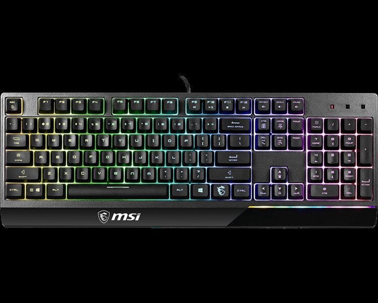 Gaming Keyboard MSI VIGOR GK30 Wired Mechanical-like plunger switches. 6 zones RGB lighting with several lighting effects. Anti-ghosting Capability