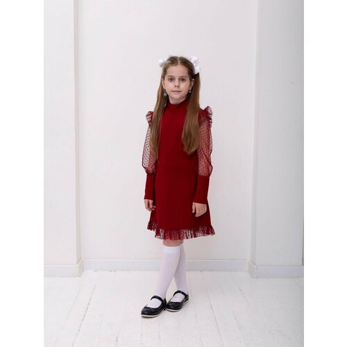 Школьное платье Wunderkind, размер 38/152, бордовый