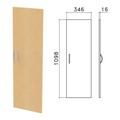 Дверь для шкафа канц ЛДСП средняя, 346х16х1098 мм, цвет бук невский (ДК36.10)