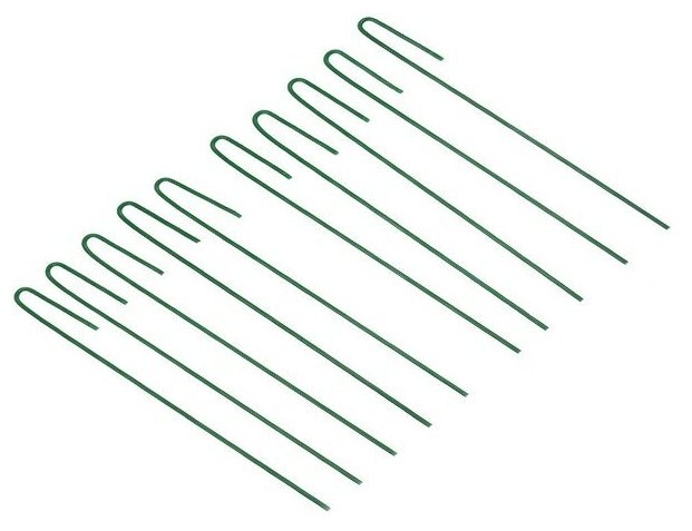 Колышек универсальный, h = 30 см, ножка d = 0.3 см, набор 10 шт., зелёный, Greengo - фотография № 1