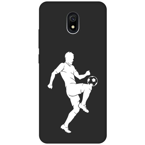 Матовый чехол Football W для Xiaomi Redmi 8A / Сяоми Редми 8А с 3D эффектом черный матовый чехол fck pattern w для xiaomi redmi 8a сяоми редми 8а с 3d эффектом черный