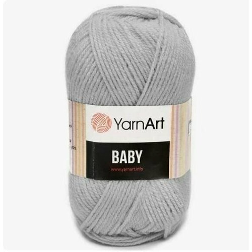 Пряжа для вязания YARNART BABY 50 гр/150 м 100% акрил 855 светло-серый