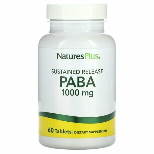 Витамин B10 NaturesPlus, пабк (H1) 1000 мг, 60 таблеток / Для иммунитета, кожи, обмена веществ