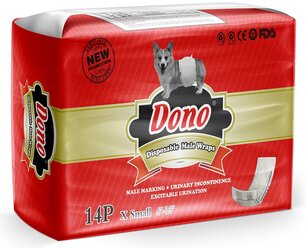 Одноразовые впитывающие пояса для кобелей DONO MALE PET DIAPER размер XS 14 штук