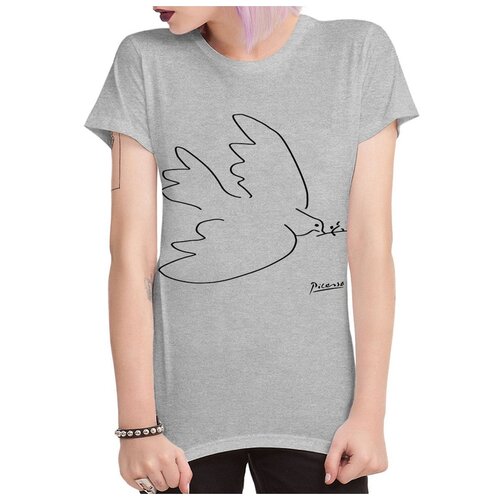 фото Футболка dream shirts голубь мира - пабло пикассо женская 2xl серая