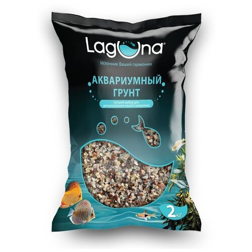 Laguna 20101C Грунт натуральный бело-розовый меланж, 4-6мм, 2кг., 3 шт.