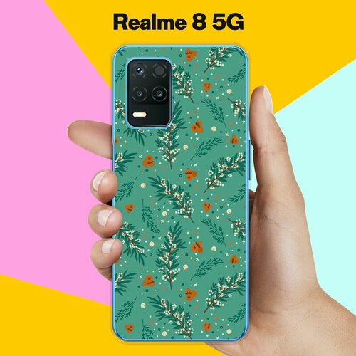 Силиконовый чехол на realme 8 5G Узор новогодний / для Реалми 8 5 Джи силиконовый чехол на realme 8 5g серые пингвины для реалми 8 5 джи