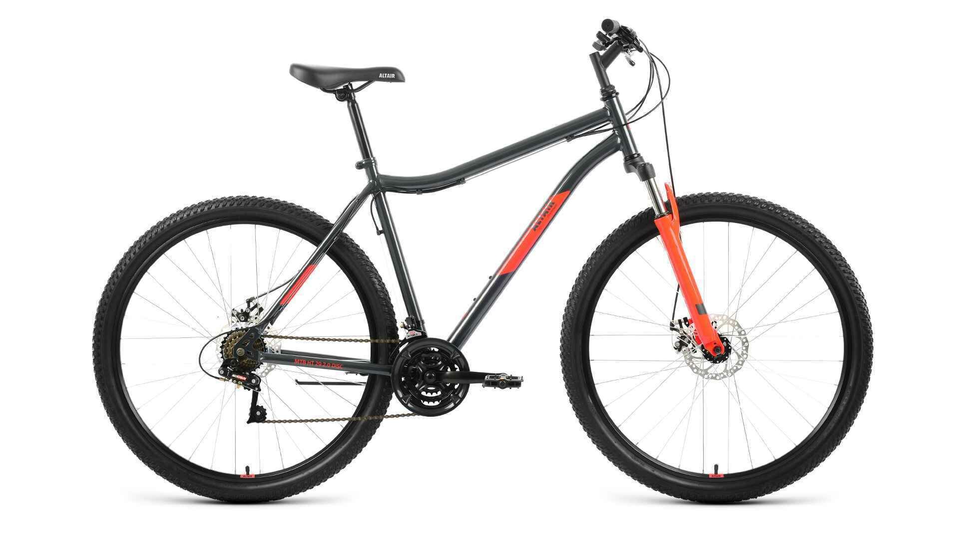 Велосипед горный хардтейл ALTAIR MTB HT 29 2.0 D 19" (2022), 19" темно-серый/красный