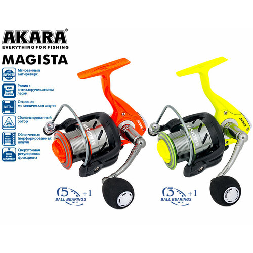 Катушка безынерционная Akara Magista AFM 2000 3+1bb катушка безынерционная akara olympic 500a 3 1bb