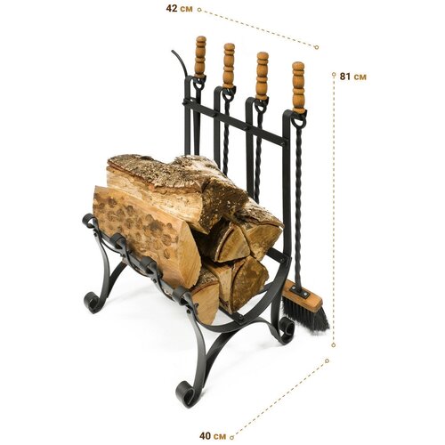 Каминный набор/ набор для чистки камина Дровница с сумкой дровница для камина “грация” поленница подставка для дров каминный набор
