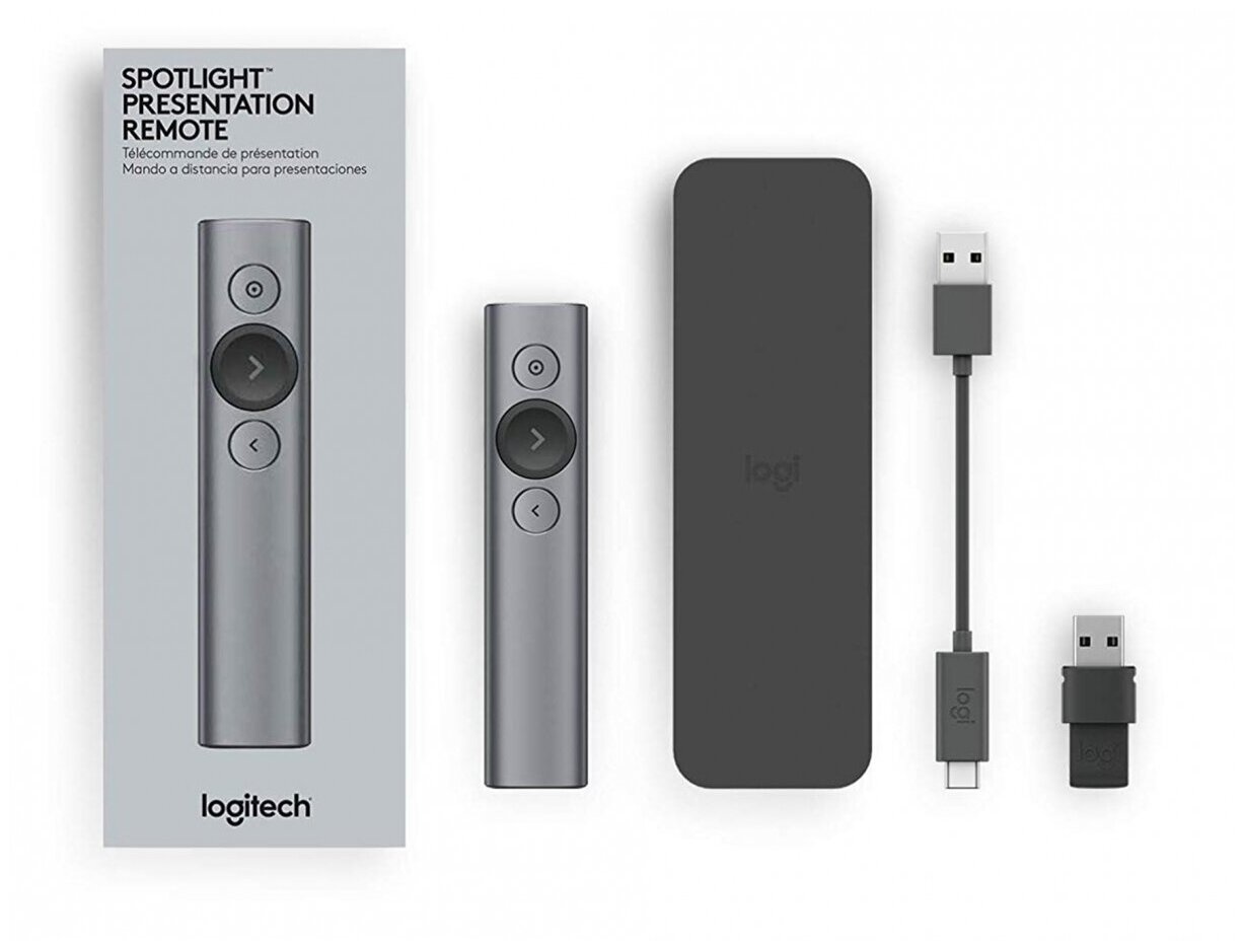 Пульт дистанционного управления Logitech Spotlight, серый