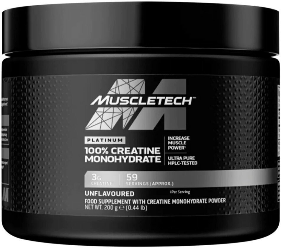 Muscletech Platinum Creatine 200g, Креатин, Для увеличения мышечной массы, 200 грамм (USA)