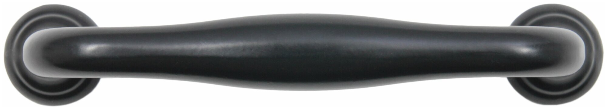 Мебельная ручка URSULA, установочный размер - 128 мм, цвет - Чёрный матовый, алюминий-цинк, RS433BL - фотография № 2